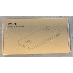 Vrurc Charger Built-in Cables & AC Wall Plug USB C Power Bank 10000mAh -Black